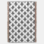 Lilie Pattern, Royal French, Black on White Decke (Vorderseite Vertikal)