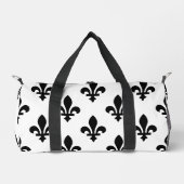 Lilie Pattern, Royal French, Black on White Duffle Bag (Vorderseite)