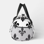 Lilie Pattern, Royal French, Black on White Duffle Bag (Rechts)