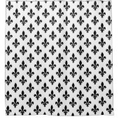 Lilie Pattern, Royal French, Black on White Duschvorhang (Vorderseite)