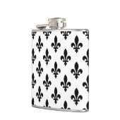 Lilie Pattern, Royal French, Black on White Flachmann (Links)