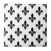 Lilie Pattern, Royal French, Black on White Fliese (Vorderseite)