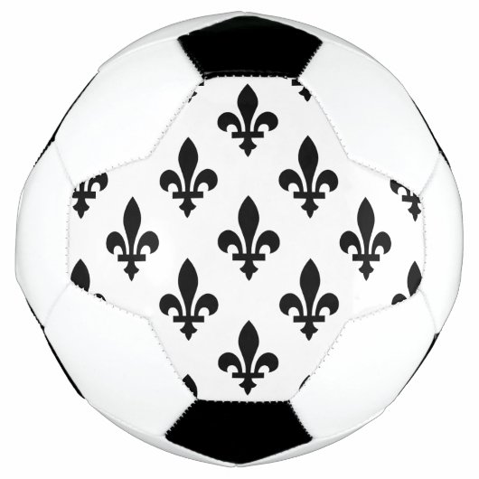 Lilie Pattern, Royal French, Black on White Fußball (Vorderseite)