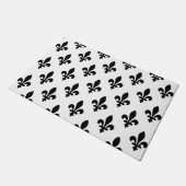 Lilie Pattern, Royal French, Black on White Fußmatte (Schrägansicht)