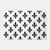 Lilie Pattern, Royal French, Black on White Fußmatte (Vorderseite)