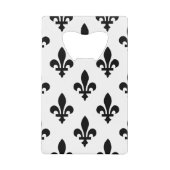 Lilie Pattern, Royal French, Black on White Geldbeutel Flaschenöffner (Vorderseite)