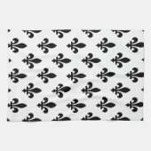 Lilie Pattern, Royal French, Black on White Geschirrtuch (Horizontal)