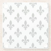 Lilie Pattern, Royal French, Black on White Glasuntersetzer (Rückseite)