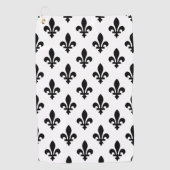 Lilie Pattern, Royal French, Black on White Golfhandtuch (Vorderseite)