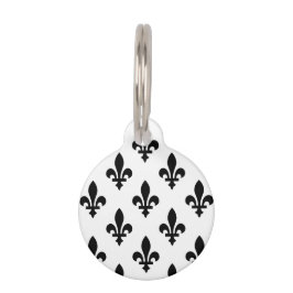 Lilie Pattern, Royal French, Black on White Haustiermarke