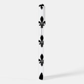 Lilie Pattern, Royal French, Black on White iPhone Hülle (Rechte Seite)