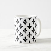 Lilie Pattern, Royal French, Black on White Kaffeetasse (VorderseiteRechts)