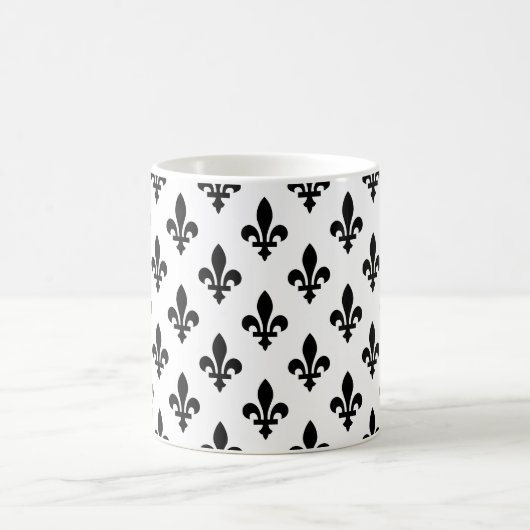 Lilie Pattern, Royal French, Black on White Kaffeetasse (Mittel)