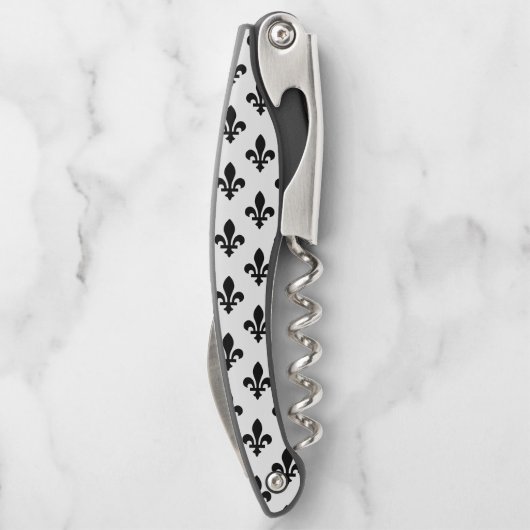 Lilie Pattern, Royal French, Black on White Kellnermesser (Rückseite)