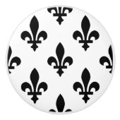 Lilie Pattern, Royal French, Black on White Keramikknauf (Vorderseite)