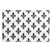 Lilie Pattern, Royal French, Black on White Kissenbezug (Rückseite)