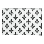 Lilie Pattern, Royal French, Black on White Kissenbezug (Vorderseite)