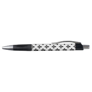 Lilie Pattern, Royal French, Black on White Kugelschreiber