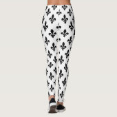 Lilie Pattern, Royal French, Black on White Leggings (Rückseite)
