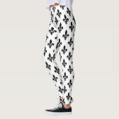 Lilie Pattern, Royal French, Black on White Leggings (Links)