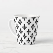 Lilie Pattern, Royal French, Black on White Milchtasse (Linke Ecke)