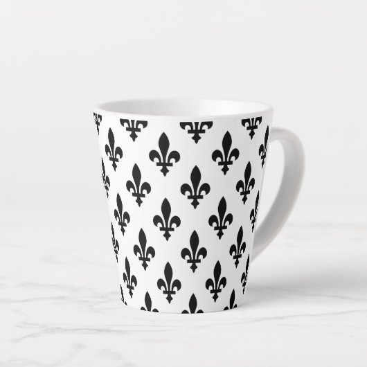 Lilie Pattern, Royal French, Black on White Milchtasse (Rechte Ecke)