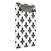 Lilie Pattern, Royal French, Black on White Mini Klemmbrett (Schrägansicht)