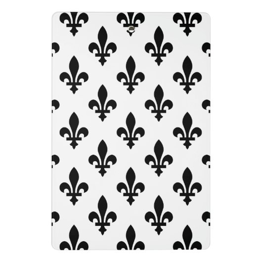 Lilie Pattern, Royal French, Black on White Mini Klemmbrett (Rückseite)