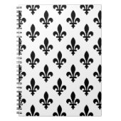 Lilie Pattern, Royal French, Black on White Notizblock (Vorderseite)