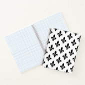 Lilie Pattern, Royal French, Black on White Notizblock (Innenseite)