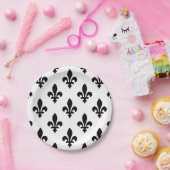 Lilie Pattern, Royal French, Black on White Pappteller (Party)