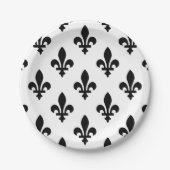 Lilie Pattern, Royal French, Black on White Pappteller (Vorderseite)