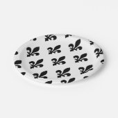 Lilie Pattern, Royal French, Black on White Pappteller (Schrägansicht)