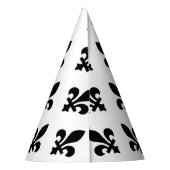 Lilie Pattern, Royal French, Black on White Partyhütchen (Rückseite)