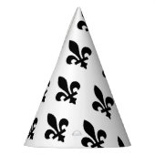 Lilie Pattern, Royal French, Black on White Partyhütchen (Links)