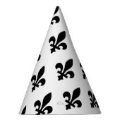 Lilie Pattern, Royal French, Black on White Partyhütchen (Rechts)