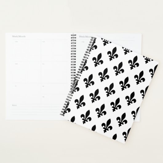 Lilie Pattern, Royal French, Black on White Planer (Anzeige)