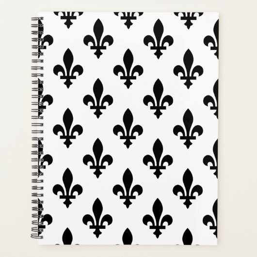 Lilie Pattern, Royal French, Black on White Planer (Vorderseite)
