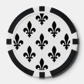 Lilie Pattern, Royal French, Black on White Pokerchips (Vorderseite)