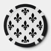 Lilie Pattern, Royal French, Black on White Pokerchips (Rückseite)