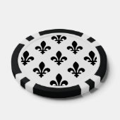 Lilie Pattern, Royal French, Black on White Pokerchips (Einzeln)