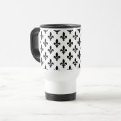 Lilie Pattern, Royal French, Black on White Reisebecher (Vorderseite Links)