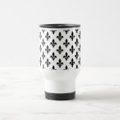 Lilie Pattern, Royal French, Black on White Reisebecher (Mittel)
