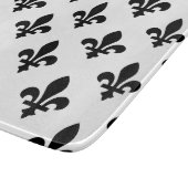 Lilie Pattern, Royal French, Black on White Schneidebrett (Ecke)