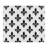 Lilie Pattern, Royal French, Black on White Schneidebrett (Vorderseite)