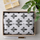 Lilie Pattern, Royal French, Black on White Seidenpapier (Geschenk)