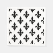 Lilie Pattern, Royal French, Black on White Serviette (Vorderseite)