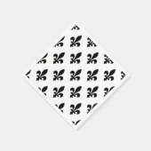 Lilie Pattern, Royal French, Black on White Serviette (Ecke)