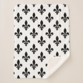 Lilie Pattern, Royal French, Black on White Sherpadecke (Vorderseite)