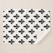 Lilie Pattern, Royal French, Black on White Sherpadecke (Vorderseite (Horizontal))